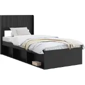 vidaXL Bedframe met opbergruimte en hoofdbord Zwart 75 x 190 cm