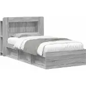 vidaXL Bedombouw met opslag Grijs Sonoma 75 x 190 cm Bewerkt hout