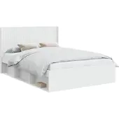 vidaXL Bedframe met opbergruimte en hoofdbord Wit 150 x 200 cm