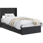 vidaXL Bedframe met opbergruimte en hoofdbord Zwart 90 x 190 cm