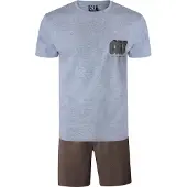 Cr7 - Cristiano Ronaldo Pyjama kort ' Men BASIC ' bruin / grijs gemêleerd