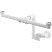 Hak Bruckner dubbele wastafel sifon, 5/4", DN40, wit