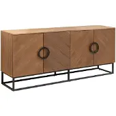 Invicta Dressoir GRANDEZZA 180 cm, walnoothoutlook met zwart metalen frame - 46556