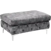 Invicta Kruk MODERN BAROCK 90 cm, fluweel donkergrijs, in Chesterfield-stijl - 45980