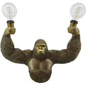 Invicta Wandlamp KING APE 50 cm handgemaakt goud - 48031