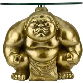 Invicta Bijzettafel SUMO 30 cm rond glas goud - 48013