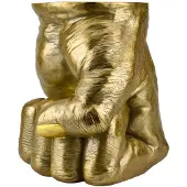 Invicta Bijzettafel VUIST 50 cm rond handgemaakt beeldje goud - 48011