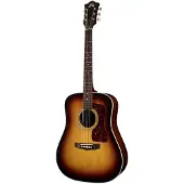 Guild D-50E Standard Antique Burst elektrisch-akoestische westerngitaar met koffer