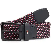 Tommy Hilfiger Riem 'Denton Braided Webbing Elastic' donkerblauw / rood / wit