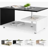 Casaria Salontafel Orlando Wit/Zwart 95x55x50cm