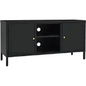 Syfax Tv-meubel 105x35x52 cm staal en glas zwart