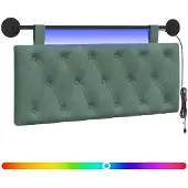 vidaXL Hangend hoofdbord Zeegroen Fluweel