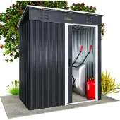 Gardebruk Tuinhuis Antraciet/Wit Staal 164x84x182cm Schuifdeur