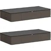 vidaXL Opbergdoos met transparant bovenraam 2 pcs Grijs Nonwoven stof
