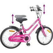 vidaXL Kinderfiets 18 Inch voor 5-7 jaar oud Roze Zwart