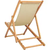 vidaXL Zonstoel Beige Massief Teakhout