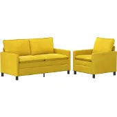 vidaXL Bankstel 2 pcs Geel Fluweel