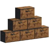 Songmics Opbergdoos met deksel vintage bruin-zwart