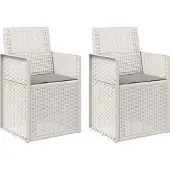 vidaXL Tuinstoelen 2 st Wit en Lichtgrijs PP