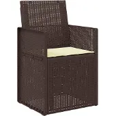 vidaXL Tuinstoelen voor de eethoek, 2 stuks, bruin en crème, gemaakt van PP (polypropyleen)