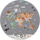 TT Home Kinderkamertapijt, jongenskamertapijt, meisjeskamertapijt, antislip dieren, aarde