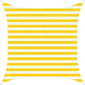 vidaXL Zonneschaduw 2 x 2 m 100% Polyester Oxford Vierkant Geel en Wit