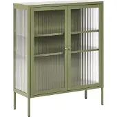 Beliani LERRYN - Vitrinekast - Groen - Staal