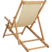 vidaXL Zonstoel Beige Massief Teakhout