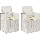 vidaXL Tuinstoelen 2 pcs Wit en crèmekleurig PP