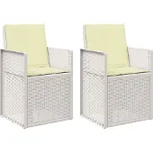vidaXL Tuinstoelen 2 st Wit en crèmekleurig PP