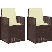 vidaXL Tuinstoelen 2 pcs Bruin en crèmekleurig PP
