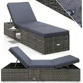 Casaria Polyrotan ligbed Grijs/Antraciet 200x58x33cm