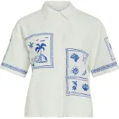 Vila Blouse 'VIKam' donkerblauw / wit