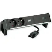 Bachmann DESK2 ALU zwart, 2x beschermkapjes, USB-C poort, USB-oplader 60W, 0,2 meter, GST18