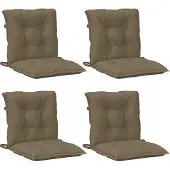 vidaXL Stoelkussens 4 st lage rug 100x50x7 cm stof gemêleerd taupe