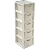 BranQ - Ladesysteem - Kast met 5 manden - antiek wit