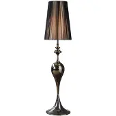 Invicta Staande lamp LUCIE 160 cm met zwarte nylon kap in barokstijl - 20512