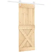 Syfax Schuifdeur 80 x 210 cm Massief Grenenhout (Niet-Behandeld)
