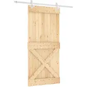 Syfax Schuifdeur 95 x 210 cm Massief Grenenhout (Niet-Behandeld)
