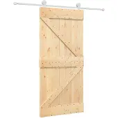 Syfax Schuifdeur 95 x 210 cm Massief Grenenhout (Niet-Behandeld)