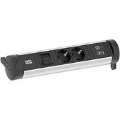 Bachmann CYCLE Basis 2xCEE7/3 1xschakelaar 1xUSB A/C 22W 0,2m GST18