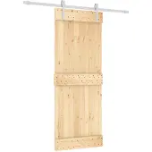 Syfax Schuifdeur 80 x 210 cm Massief Grenenhout (Niet-Behandeld)