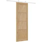 vidaXL Schuifdeur Natuurlijk en Wit 73,5 x 211 cm Massief grenenhout