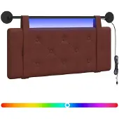 vidaXL Hangend hoofdbord Glanzend Bruin Antiek PU