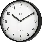 Teesa TSA0038B - Wandklok - 20 cm - zwart