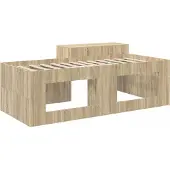vidaXL Kinderhoogslaper met bureau Sonoma Eiken Bewerkt hout