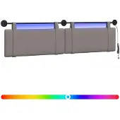 vidaXL Hangend hoofdbord Taupe Stof