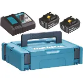 Makita Power Source Kit 18 V ( 198116-4 ) met 2x BL 1860 B + DC 18 RC oplader + Makpac