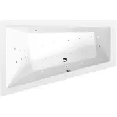 Polysan Triangl Whirlpoolbad links, 180x120x50cm, Attraction Hydro-Air, chroom