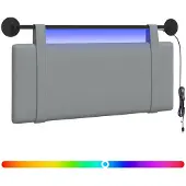 vidaXL Hangend hoofdbord Met LED-verlichting Lichtgrijs Stof